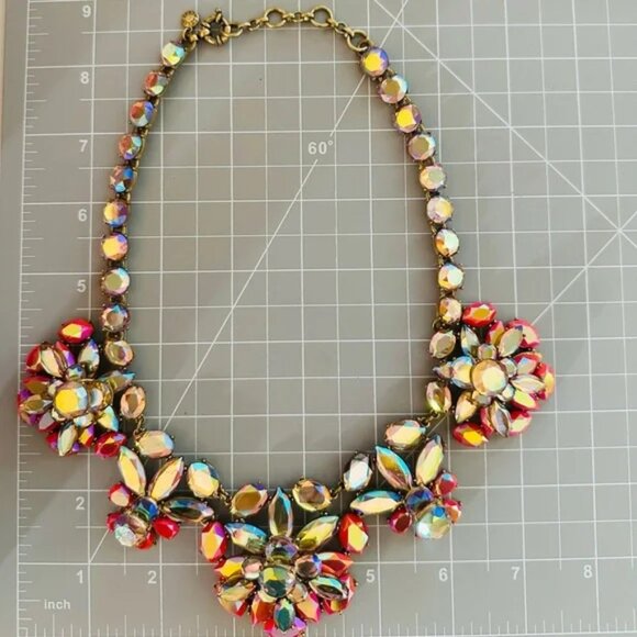 J Crew Crystal Statement Necklace WOW - Picture 4 of 10